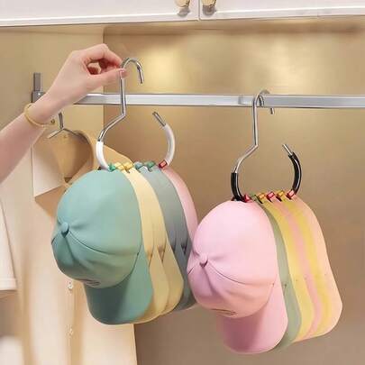 5pcs Hat Hanger Hooks, Non-Slip Organizer Hooks, Creative Round Stainless Steel Hooks For Closet, Suitable For Hats, Belts, Scarves, Lingerie