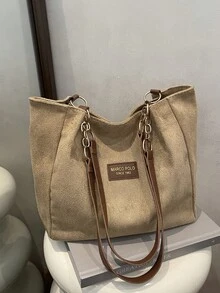 Bolso de mano de gran capacidad para mujer, nueva bolsa de hombro versátil y de moda para ir al trabajo - Caqui - Ver 5