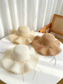 1pc 2026 New Multifunctional Straw Hat, Breathable Hollow Sun Hat For Outdoor Use,Beach,Travel - Multicolor - View 7