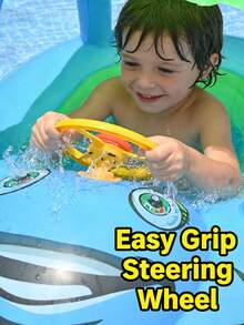 1个儿童游泳池充气座椅圈，可爱漂浮座椅圈，儿童游泳圈，婴儿腋下漂浮圈，夏季游泳 - 彩色 - 查看 5