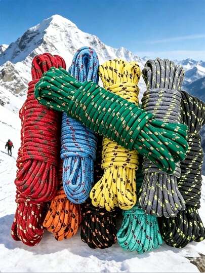 10/100m/Pc Camouflage Multi-Color 7-Strand Outdoor Multipurpose Rescue Binding Climbing Rope, Tent Emergency Lifeline, Paracord For Bracelets, Camping, Picnic, Clothesline, Pet Leash, Durable DIY Rope