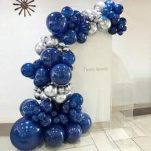 125 Stück/25 Stück marineblauer Latex Party Ballon Bogen Set, 5/10/12/18 Zoll runde Heliumballons, geeignet für Geburtstag, Abschluss, Vatertag, Hochzeit, Babyparty, Geschlechtsoffenbarung, Junggesellinnenabschied, Rentnerparty Dekorationen - Satz - Übersicht 5