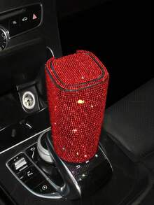 Car Accessories - Rhinestone Studded Car Ashtray With Fashionable LED Light, Multifunctional Creative Car Ashtray, Unisex/Luxury Crystal Car Ashtray With Lid, Portable No-Drill Car Ashtray, Suitable As Holiday Gift - Multicolor - View 16