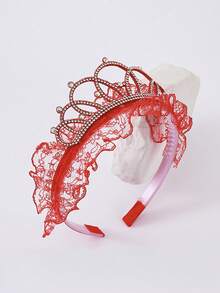 4pcs Princess Crown Headbands For Girls, Rhinestone Mesh Hair Bands For Girls, Suitable For Birthday Party, Ball - Multicolor - View 5