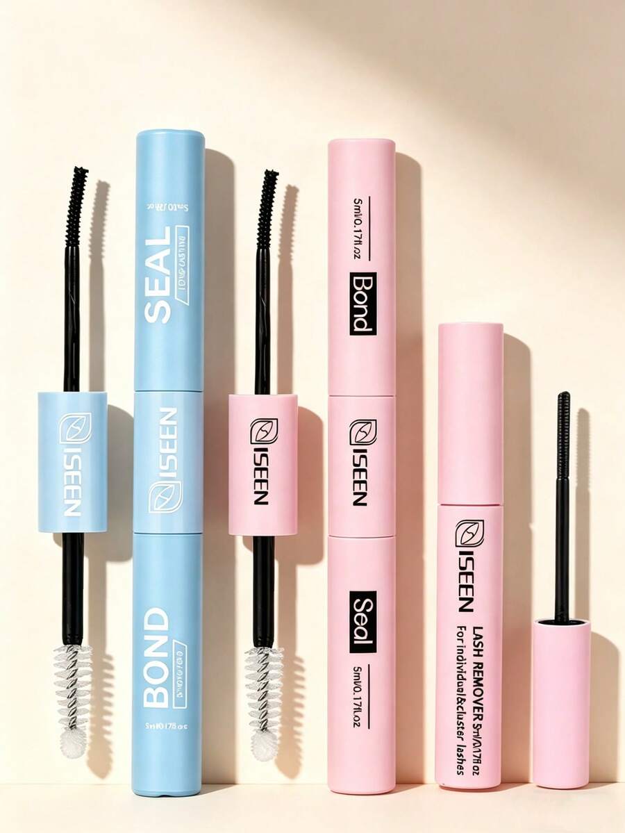 5ml Adhesive, 5ml Sealant, 5ml Makeup Remover, Eyelash Glue Strong & Long-Lasting Cluster Eyelash Glue 2-In-1 Eyelash Adhesive Sealant, Full Day Wear DIY False Eyelash Dedicated Adhesive Sealant Remover 3 Pieces Set - Multicolor - View 1