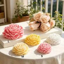 Large 3D Peony Flower Candle Silicone Mold, DIY Medium & Small Lotus Flower Handmade Soap Resin Plaster Home Decor Mold - Flowers - View 1