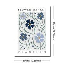 1/3 piezas Conjunto de carteles de lienzo con flores botánicas azules enmarcados/sin marco, arte de pared floral minimalista y abstracto de Hortensia, Azafrán y Clavel para decoración de entrada, pasillo, apartamento, sala de estar, dormitorio, decoración del hogar moderna - A - Ver 19