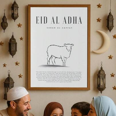 1pc Canvas Wall Art, Framed Wall Decor, Eid Al-Fitr Greetings, Eid Al-Adha, Sheep Designs, Eid Al-Adha Decor, Eid Al-Adha Posters, Islamic Wall Art Prints, Eid Al-Fitr Art, Eid Al-Fitr Gifts, Ramadan Posters, Eid Al-Fitr Wall Art, Middle Eastern Home Decor, Room Decor Aesthetics, Dorm Decor, Bedroom Decor, Living Room Decor, Bathroom Decor, Kitchen Decor, Dining Room Decor, Apartment Decor, Campus-Style Art, Office Decor