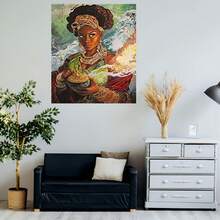 Cuadro Decorativo 2D Plano de Retrato de Reina Majestuosa | Impresiones Enrolladas Estilo Casa de Campo, Estética Moderna, Ideal para Sala de Estar, Dormitorio, Oficina en Casa, Aula, Estilo Art Déco. - Enmarcado - Ver 5