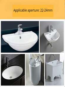 4pcs Plastic Bathroom Kitchen Sink Overflow Cover Replacement Inserts, Plated Round Drain Cover, Sink Accessories - Round - View 3