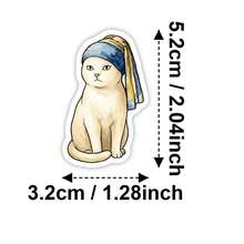 50 miếng dán hình mèo hoạt hình, thích hợp dùng cho văn phòng phẩm, sách, sổ tay, ốp điện thoại, hành lý, đàn guitar, mũ bảo hiểm, tiệc sinh nhật. Thiết kế bất đối xứng, chống thấm nước và bền, làm từ chất liệu vinyl, phù hợp cho thanh thiếu niên và người lớn. - A - View 9