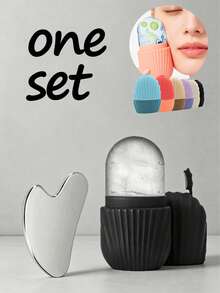 1 Set Ice Roller + Gua Sha Board - Helps Reduce Facial And Body Puffiness, Eliminate Blood Stasis, Improve Blood Circulation, Nourish Skin, Reduce Wrinkles, Improve Skin Elasticity And Brighten Complexion. - Multicolor - View 11