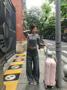Y6Y 2025 新款波点不对称露肩针织开衫，修身显瘦，露肩长袖上衣，初秋 - 灰色 - 查看 11