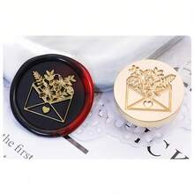 Bộ 1/6 con dấu sáp, đầu con dấu bằng đồng thau, thích hợp cho thiệp mời đám cưới, bao bì quà tặng, phong bì, thiệp Giáng sinh. - Bộ cụm từ - Xem 12