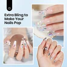 15ML Nail Rhinestone Glue Set Beetles, Gel Nail Glue With 120+2000Pcs AB Crystal Rhinestones, Double-Ended Cleaning Brush, Long Lasting Nail Art Adhesive, DIY Nail Decoration Accessories, Beauty Gifts For Girls & Women - Nail Art Glue & Rhinestones Set - 查看 5