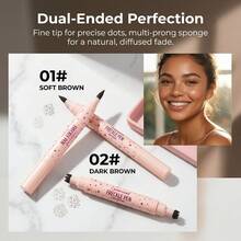Face Makeup Freckle Stamp Pen Set, 6 Point Air Cushion Waterproof Long Lasting Sun Kissed - Brown - View 1