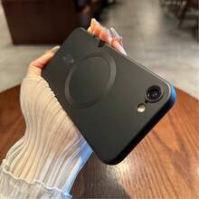 Funda magnética para teléfono para iPhone 17 Pro Max, 17e, 16 Pro Max, 15, 13, con película protectora de lente y carcasa suave a prueba de golpes - Negro - Ver 2