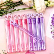 10/20/50/100pcs Creative Mini Bubble Wands (Empty Bottles), Heart-Shaped Test Tube Pink/Purple Bottles, Wedding/Holiday/Birthday Party Decorations (No Liquid) - Pink + Purple - View 6