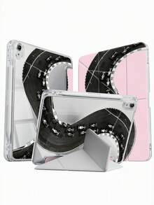 A Cute Cartoon Racing Car Dual-Sided Acrylic Transparent Crystal Back Cover, Shock-Absorbing, Suitable For IPad 7th, 8th, 10th Generation (10.2 Inch), Built-In Pencil Slot, Support Sleep/Wake Function, Ideal Gift Choice - Multicolor - View 5