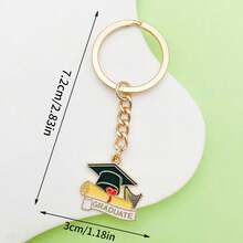 15pcs/Set 2026 Graduation Commemorative Keychain Set, Zinc Alloy Rectangular Graduation Pendant, Suitable As Gifts For Graduation Ceremony, Graduation Party Favors - Multicolor - View 6