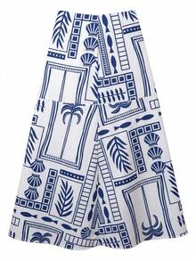 UREREM Bộ đồ nữ mùa hè thoải mái, phong cách nghỉ dưỡng, gồm áo hai dây ngắn ôm sát và chân váy mini phối họa tiết nhiệt đới. - màu đen - Xem 4