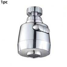 1/2件套通用房车水龙头适配器，厨房水龙头连接器，360°旋转，可调节圆形，房车水龙头喷头，厨房小工具，延长杆 - 銀色 - 查看 15
