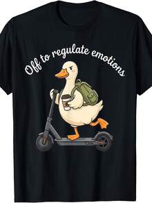 Vintage Fun Goose Mood Regulator Brain Health Counselor T-Shirt Summer Tops - Black - View 1