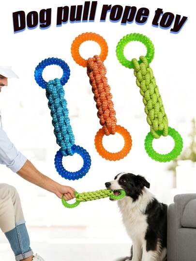 Đồ chơi dây kéo cho chó cỡ trung bình đến lớn, thiết kế tay cầm chống trượt - Chống cắn phá, giúp làm sạch răng và duy trì sức khỏe răng miệng, phù hợp với chó cỡ trung bình đến lớn. Lý tưởng cho trò chơi kéo co, trò chơi ném bắt và làm đồ chơi gặm nhấm. Được làm từ chất liệu pha trộn chắc chắn, dễ vệ sinh, vui nhộn và đa năng cho việc huấn luyện hàng ngày, chơi ngoài trời và nhiều hơn nữa.