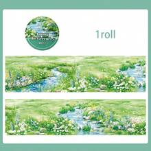 1 Roll 78.74inch(200cm) Old Courtyard Walls And Flower Grass Themes PET Stickers On Roll Cutting Decor Scrapbooking Personalized DIY Collage Card Material Aesthetics Junk Journal Office & School Supplies Scrapbook Supplies - Multicolor - View 15
