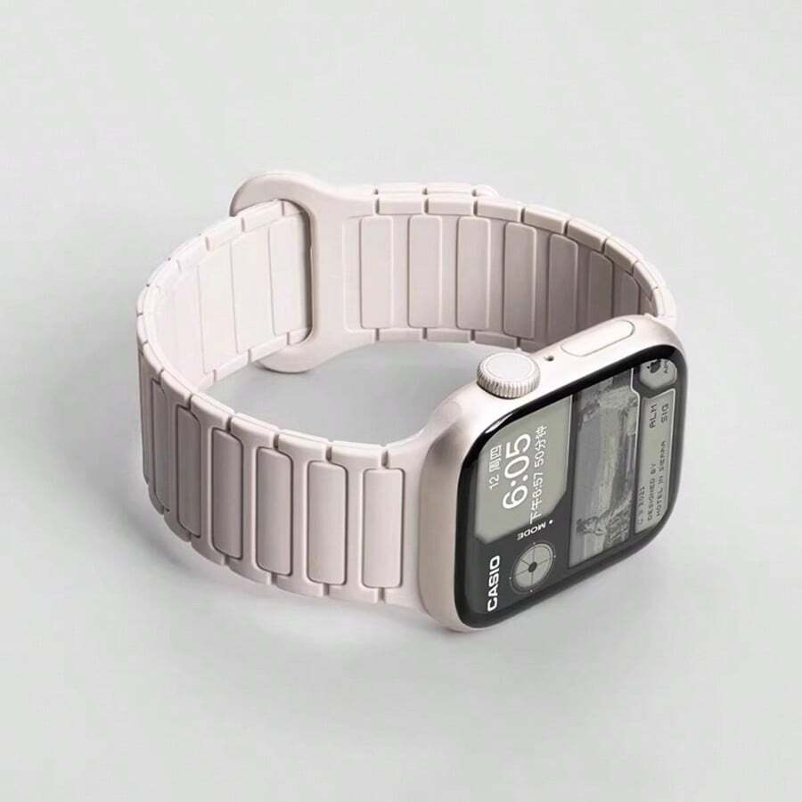 高级简约磁吸表带，适用于 38/40/41/42/44/45/46/49mm 表盘，兼容 Ultra/SE10/9/8/7/6/5/4/3/2/1 型号 - 星光 - View 1