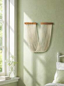 1 pieza Tapiz de estilo bohemio tejido a mano - Hilo degradado en beige - Decoración de pared grande para sala de estar, dormitorio, decoración del hogar moderna de estilo bohemio - Multicolor - Ver 7