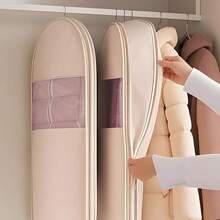 1 chiếc túi đựng áo khoác lông vũ nén chống bụi mới, túi bảo vệ quần áo trong tủ quần áo, túi treo quần áo trong suốt có cửa sổ, được làm từ vải dày dặn giúp tiết kiệm không gian lưu trữ trong tủ quần áo. - Nhiều màu - Xem 5