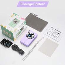 Nicamery Cámara digital de 44MP 1080P, cámara compacta de viaje con zoom 16X adecuada para fotografía, punto y disparo digital, adecuada como regalo para adolescentes y personas mayores [Tarjeta de memoria no incluida] - Morado - Ver 8