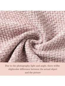 1pc Chenille Decorative Pillow Cover, Soft Woven Texture Luxury Cushion Cover For Bed And Living Room Sofa - Pink - View 6