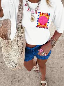 Women T-Shirts - [White] - View 8