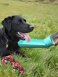 Dog Water Bottle Pet Dispenser With Removable Food Container Leak-Proof Lock, Suitable For Hiking And Travel - Blue - View 7