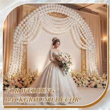 White Pearl Ball Wedding Hanging Decor - Pearl White Ball Hanging Garland, Suitable For Wedding Engagement Baby Shower Decoration Crafts (More Sets For Longer Effect), Party Decor Pearl Hanging Ornament - White - View 9