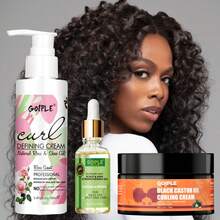 Bộ 3 sản phẩm: Kem tạo kiểu tóc xoăn dầu mè đen, Kem tạo kiểu tóc xoăn và Dầu hương thảo, 100g/3.5oz. Kem tạo kiểu tóc xoăn giúp định hình lọn tóc xoăn, kiểm soát dầu và ngăn ngừa tóc xơ rối, nhẹ nhàng và không để lại cặn, tăng cường độ đàn hồi tự nhiên, tạo kết cấu mượt mà, làm mềm và nuôi dưỡng tóc. Dầu hương thảo dưỡng sâu, không gây bết dính, gỡ rối, cải thiện khả năng vào nếp, phù hợp với mọi loại tóc. - Kem - Xem 2