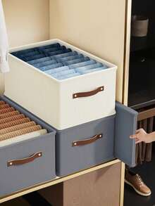 2/1pc Oxford Fabric Clothes Storage Box, Socks Storage Box, Wardrobe Storage Organizer, Foldable Storage Bin, Suitable For Storing Bras, Underwear, T-Shirts, Shirts, Jeans, Coats, Wardrobe, Bedroom, Dorm, Back To School, Travel - View 2