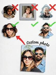 1pc Personalized Photo Magnet - Customized Photo Refrigerator Magnet Suitable For Any Iron Surface, Durable PET Photo, Removable Photo Magnet Applicable For Christmas, Birthday, Easter, For Fridge, Bulletin Board, Wall Decor, Flat 2D - Multicolor - View 6