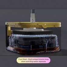 Spin Mop And Bucket System PRO W/Detachable Inner Bucket, Separates Clean And Dirty Water, Self Standing, Foldable Square Mop He - A - 查看 9