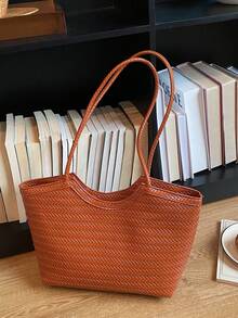 Large Capacity Handbag For Women, New Fashionable Versatile Commuter Shoulder Tote Bag - Brown - View 11