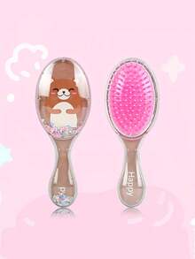 1pc Massage Hair Brush, Transparent Cartoon Design Magic Cushion Detangling Comb, Soft Teeth For Smooth Hair - Multicolor - View 9