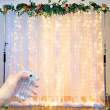 1pc Indoor LED Curtain Lights With 8 Lighting Modes, Battery Powered Atmosphere Lamp For Holiday, Wedding, Birthday Party, Bedroom, Window, Living Room Decor (Batteries Not Included) - AA Battery Box Curtain Light - View 16