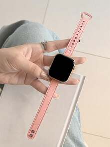 1条纤薄表带，兼容 42mm、38mm、40mm、41mm、44mm、45mm、46mm、49mm，时尚智能手表替换表带，适用于Series Ultra2、Ultra SE2、SE 11、10、9、8、7、6、5、4、3、2、1，女士款，可作为学生返校礼物 - 粉色 - 查看 4