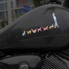 1pc Self-Adhesive Glitter Cat Sticker, Suitable For Car, Truck, Wall, Laptop, Bright And Easy To Peel Off Without Residue, Reusable - A - View 6