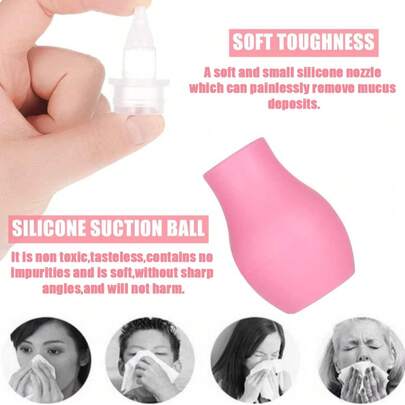 1pc Manual Nasal Aspirator, Relieving Nasal Congestion And Cleaning Device, Silicone Pump Nasal Aspirator, Pet Nose Vacuum Cleaner To Clean Nasal Mucus, Ball-Shaped Nasal Aspirator To Remove Secretions, Manual Nasal Aspirator Syringe Pump