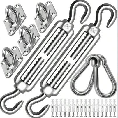 Bộ phụ kiện lắp đặt mái che chịu lực M8, Bộ phụ kiện lắp đặt mái che bằng thép không gỉ 304 M6, Thích hợp cho các bộ phụ kiện hình tam giác và hình vuông.