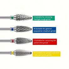 4pcs Nail Grinding Head Set, Professional All-In-One Tool For Removing Nail Polish, Gel, Shaping And Cuticle Care! 4 Different Coarse Textures With Color Coding For Fast Removal, Precise Shaping And Treating Calluses. Suitable For Various Nail Drills, Easy For Beginners To Operate Efficiently. - Multicolor - View 4