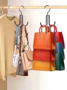 Multi-Layer Bag Hanger, Practical Clothes Rack For Handbag, Hat, Scarf Storage And Room Decor, Durable Organizer For Wardrobe, Closet, Dorm - Multicolor - View 5
